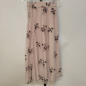 H&M Tulle Maxi Skirt Blush XS